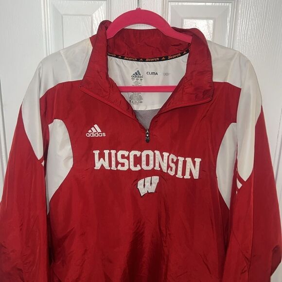 Adidas Wisconsin Red Windbreaker white - Picture 5 of 12